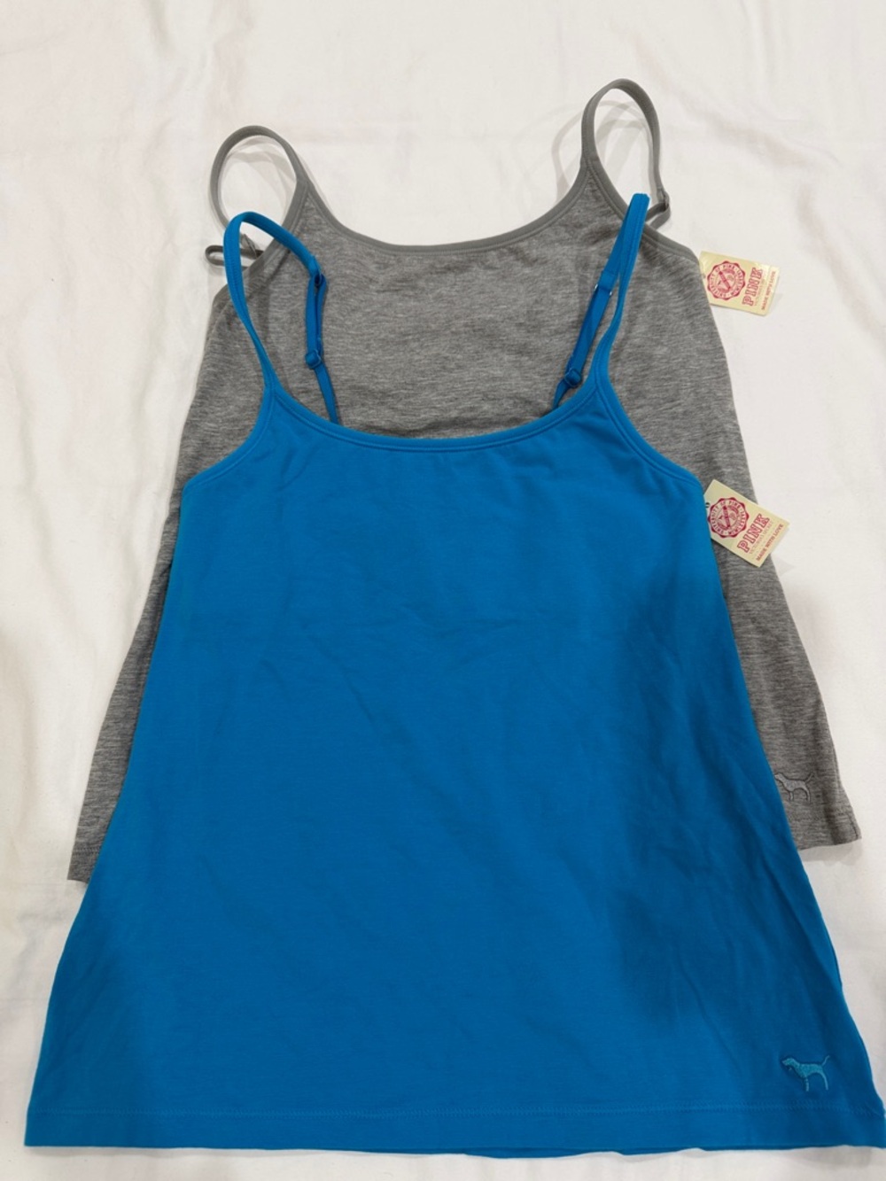 NWT PINK Victoria's Secret Blue & Gray Lounge Cami Duo VTG Y2K Small